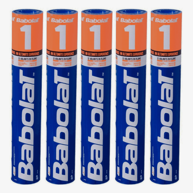 Babolat 1 Badminton Feather Shuttlecock Speed 77 (Pack of 5)