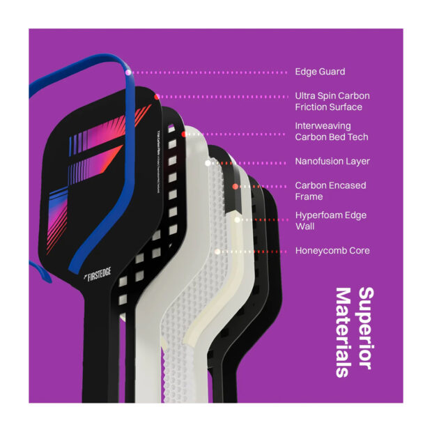 FirstEdge T700 Raw Carbon Fibre Pickleball Paddle