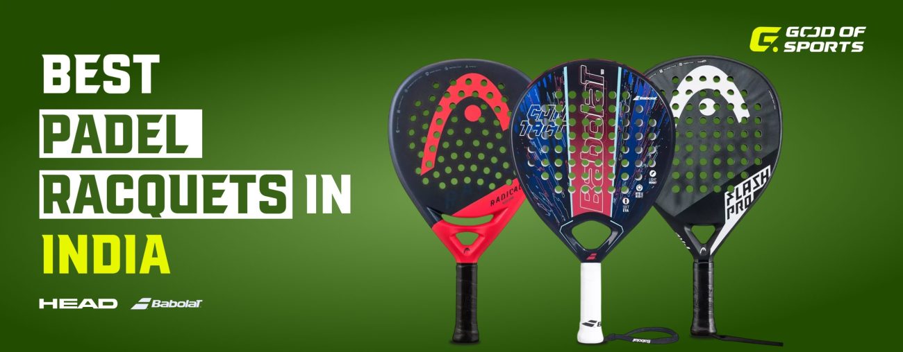 best padel racquet India cover image featuring HEAD and Babolat padel racquets for 2026 guide